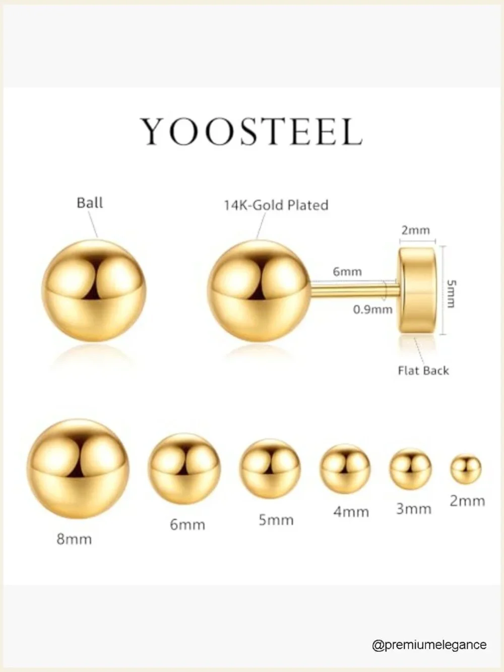 6 Pairs Hypoallergenic Silver Flat Back Earrings Stud Cartilage Cubic Zirconia